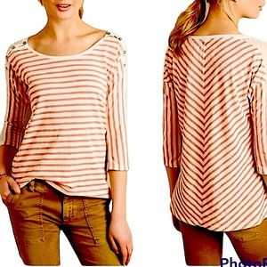 Anthropologie Little Yellow Button Mabel Blouse